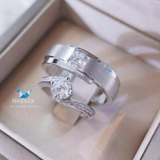 Couple ring set – CZ in 925 silver by Madduck Jewels
