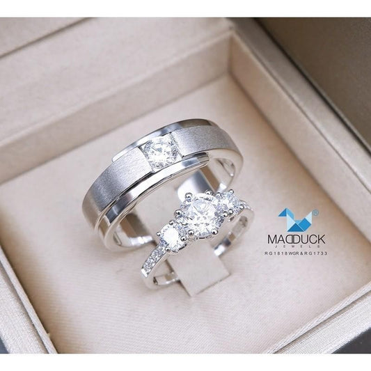 Couple ring set – CZ in 925 silver by Madduck Jewels