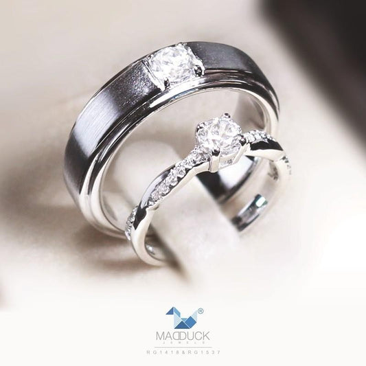 Couple ring set – CZ in 925 silver by Madduck Jewels