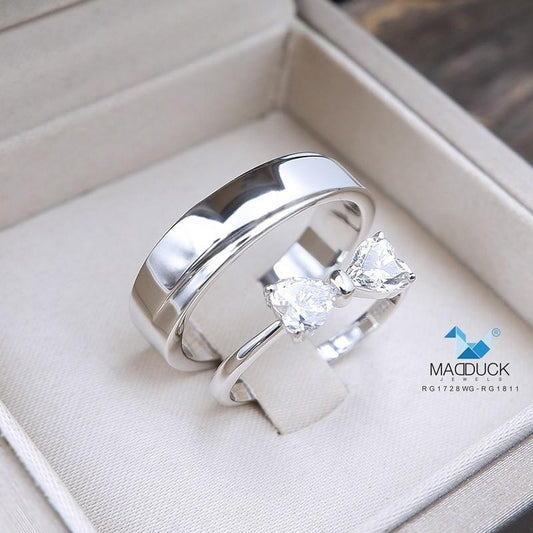 Couple ring set – CZ in 925 silver by Madduck Jewels