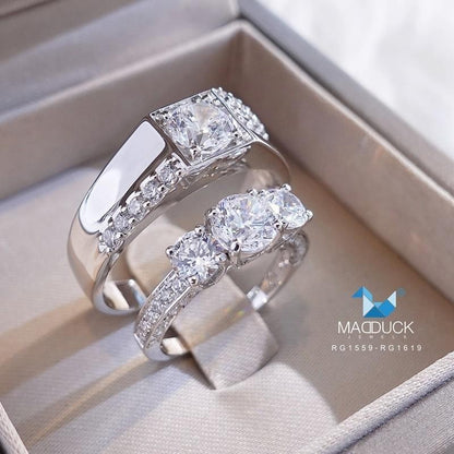 Couple ring set – CZ in 925 silver by Madduck Jewels