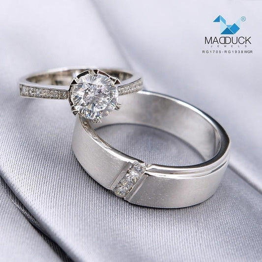 Couple ring set – CZ in 925 silver by Madduck Jewels