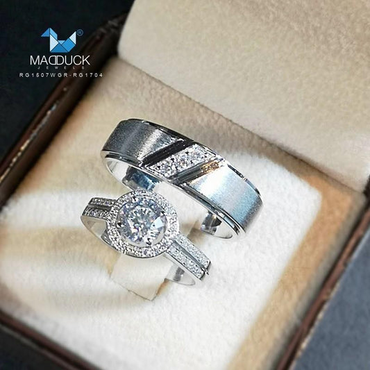 Couple ring set – CZ in 925 silver by Madduck Jewels