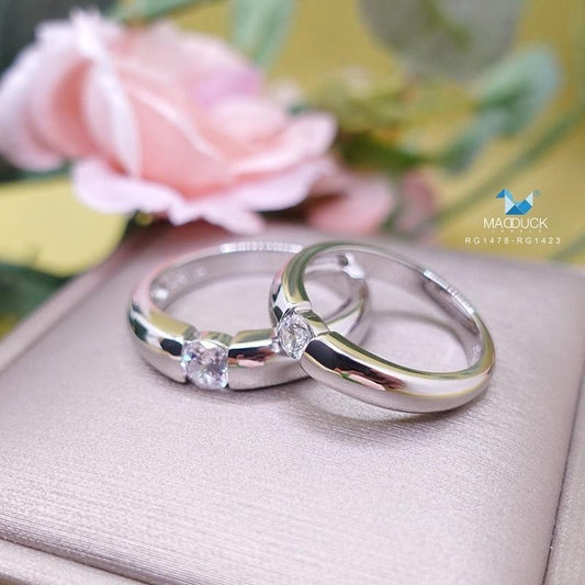 Couple ring set – CZ in 925 silver by Madduck Jewels