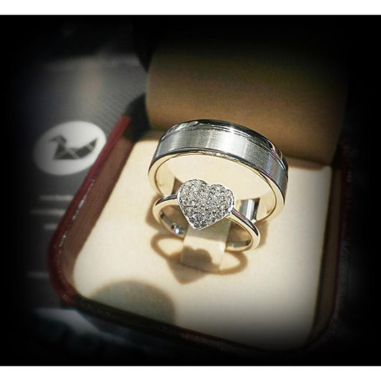 Couple ring set – CZ in 925 silver by Madduck Jewels
