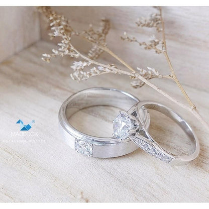 Couple ring set – CZ in 925 silver by Madduck Jewels