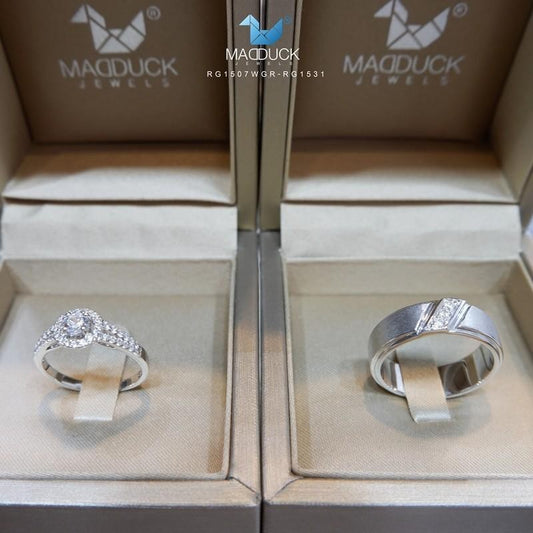 Couple ring set – CZ in 925 silver by Madduck Jewels
