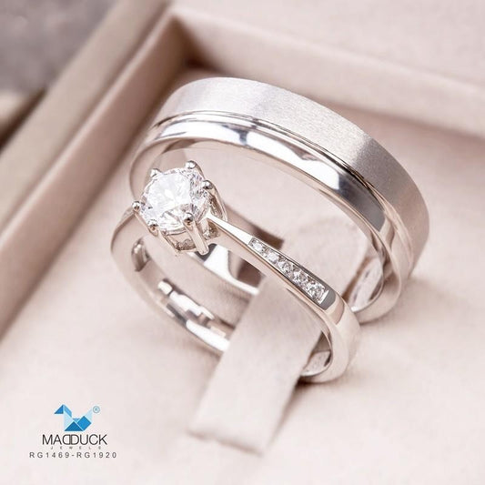 Couple ring set – CZ in 925 silver by Madduck Jewels
