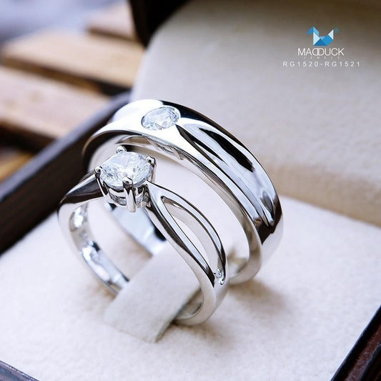 Couple ring set – CZ in 925 silver by Madduck Jewels