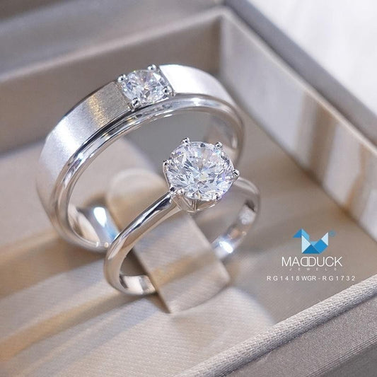 Couple ring set – CZ in 925 silver by Madduck Jewels