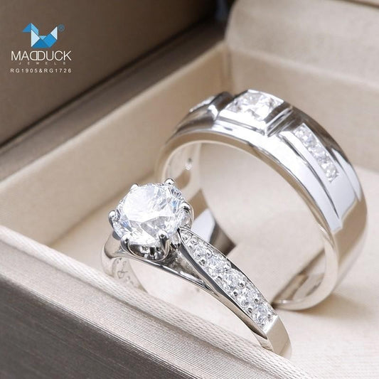 Couple ring set – CZ in 925 silver by Madduck Jewels