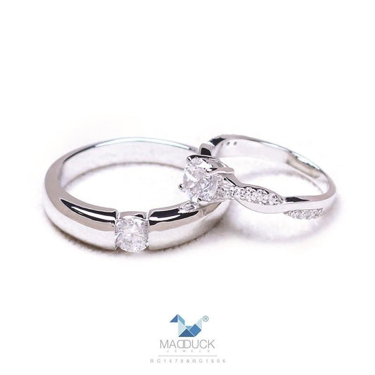 Couple ring set – CZ in 925 silver by Madduck Jewels
