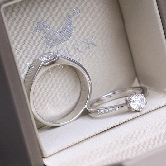 Couple ring set – CZ in 925 silver by Madduck Jewels
