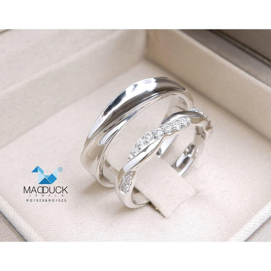 Couple ring set – CZ in 925 silver by Madduck Jewels