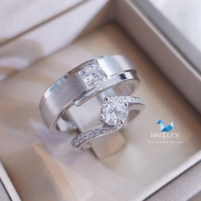 Couple ring set – CZ in 925 silver by Madduck Jewels