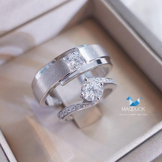 Couple ring set – CZ in 925 silver by Madduck Jewels