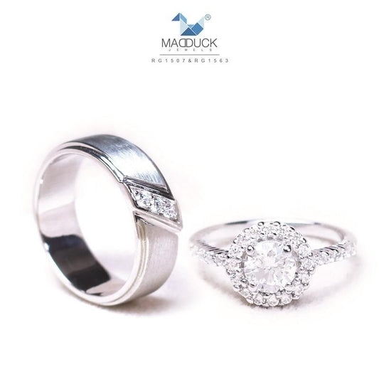 Couple ring set – CZ in 925 silver by Madduck Jewels