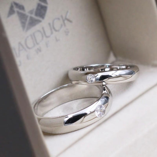 Couple ring set – CZ in 925 silver by Madduck Jewels