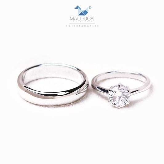 Couple ring set – CZ in 925 silver by Madduck Jewels