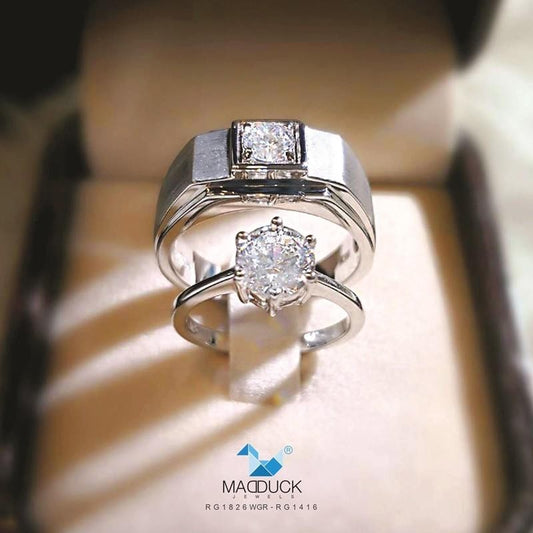 Couple ring set – CZ in 925 silver by Madduck Jewels