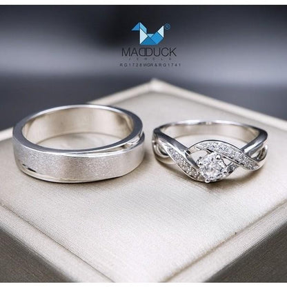 Couple ring set – CZ in 925 silver by Madduck Jewels