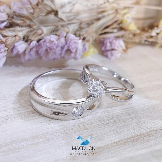 Couple ring set – CZ in 925 silver by Madduck Jewels