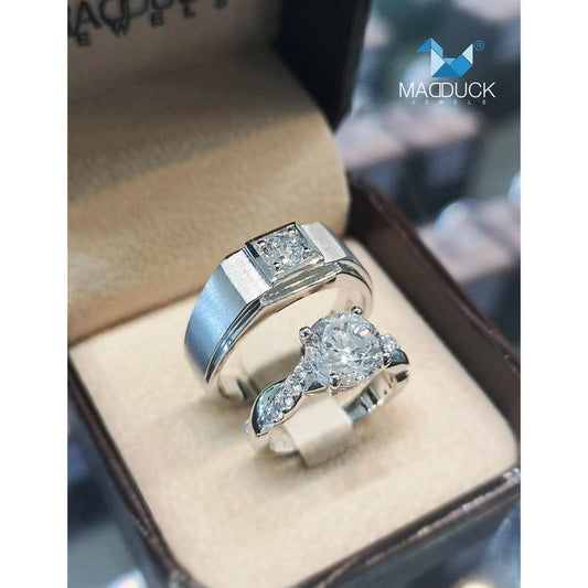 Couple ring set – CZ in 925 silver by Madduck Jewels