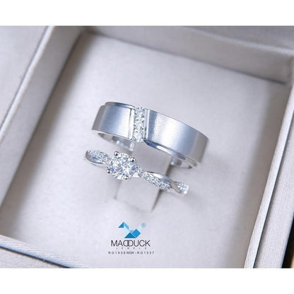 Couple ring set – CZ in 925 silver by Madduck Jewels