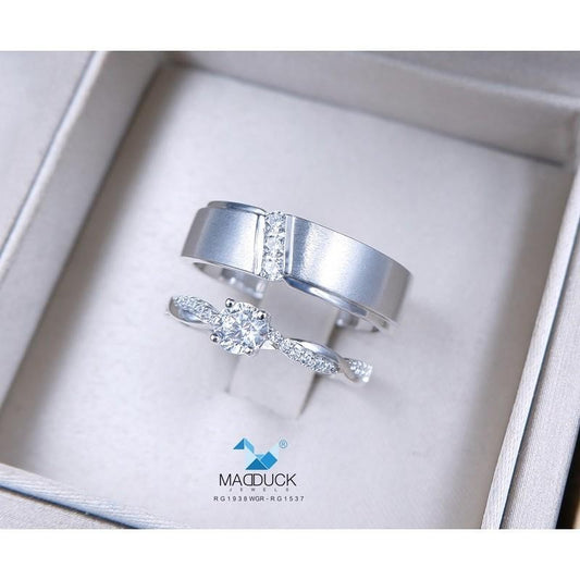 Couple ring set – CZ in 925 silver by Madduck Jewels