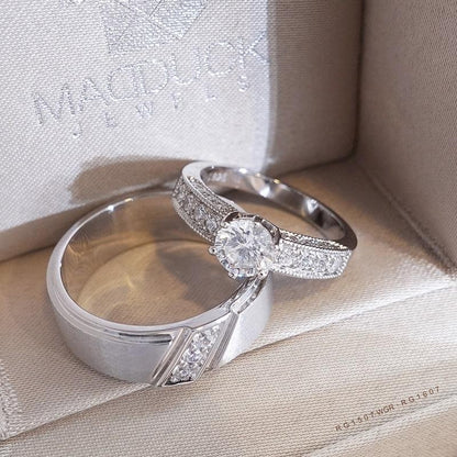 Couple ring set – CZ in 925 silver by Madduck Jewels