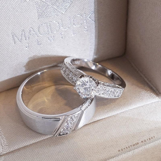Couple ring set – CZ in 925 silver by Madduck Jewels