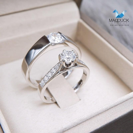 Couple ring set – CZ in 925 silver by Madduck Jewels