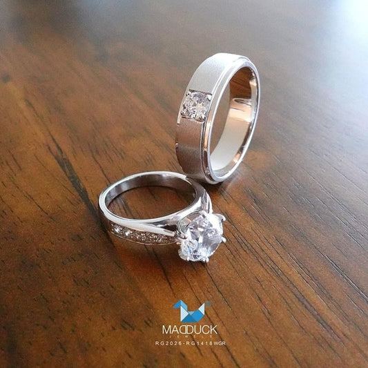 Couple ring set – CZ in 925 silver by Madduck Jewels