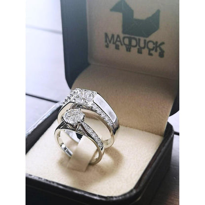 Couple ring set – CZ in 925 silver by Madduck Jewels