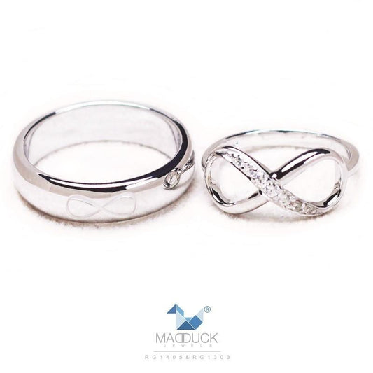 Couple ring set – CZ in 925 silver by Madduck Jewels