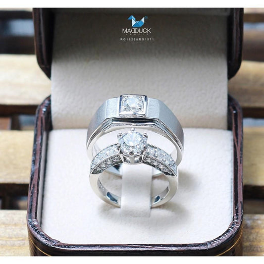 Couple ring set – CZ in 925 silver by Madduck Jewels