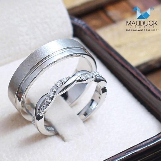 Couple ring set – CZ in 925 silver by Madduck Jewels