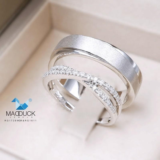 Couple ring set – CZ in 925 silver by Madduck Jewels