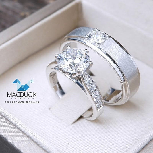 Couple ring set – CZ in 925 silver by Madduck Jewels