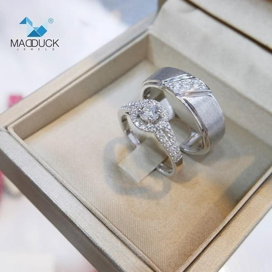 Couple ring set – CZ in 925 silver by Madduck Jewels