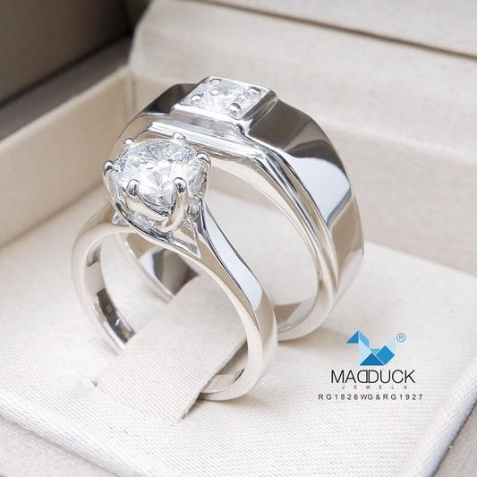 Couple ring set – CZ in 925 silver by Madduck Jewels