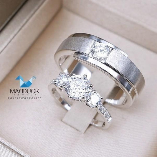Couple ring set – CZ in 925 silver by Madduck Jewels