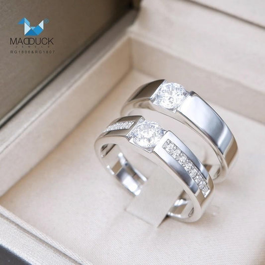 Couple ring set – CZ in 925 silver by Madduck Jewels
