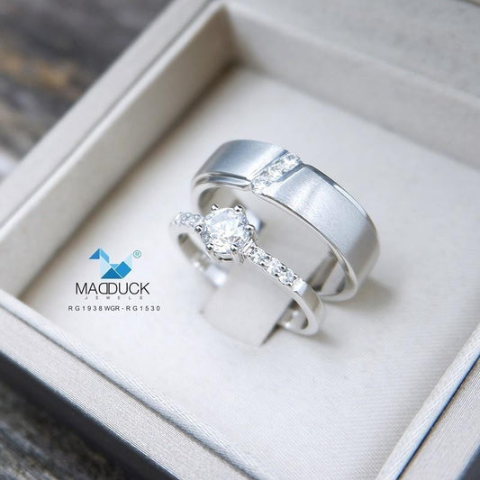 Couple ring set – CZ in 925 silver by Madduck Jewels