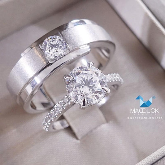 Couple ring set – CZ in 925 silver by Madduck Jewels