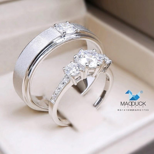 Couple ring set – CZ in 925 silver by Madduck Jewels