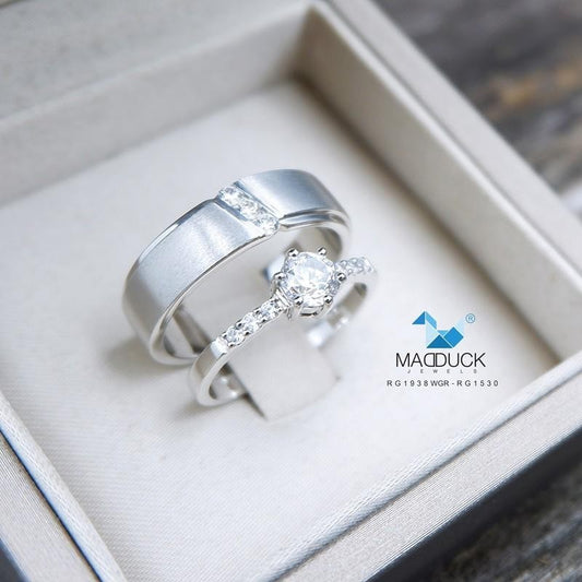 Couple ring set – CZ in 925 silver by Madduck Jewels