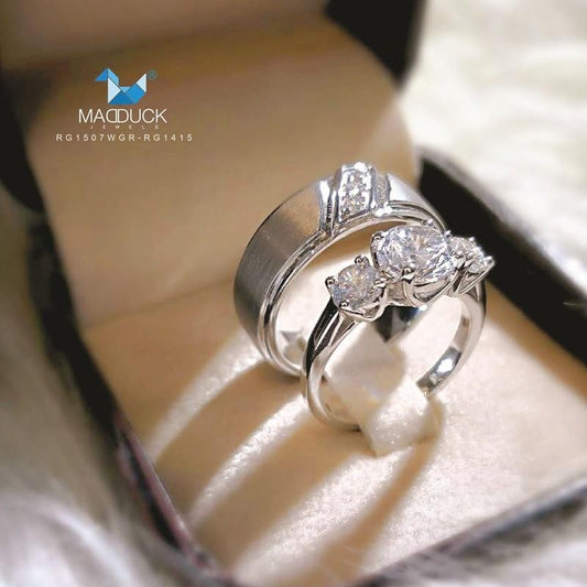 Couple ring set – CZ in 925 silver by Madduck Jewels