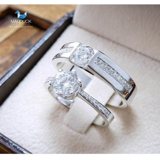 Couple ring set – CZ in 925 silver by Madduck Jewels
