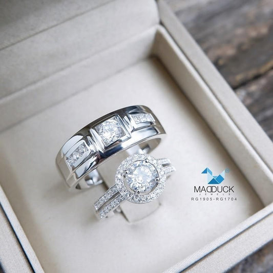 Couple ring set – CZ in 925 silver by Madduck Jewels